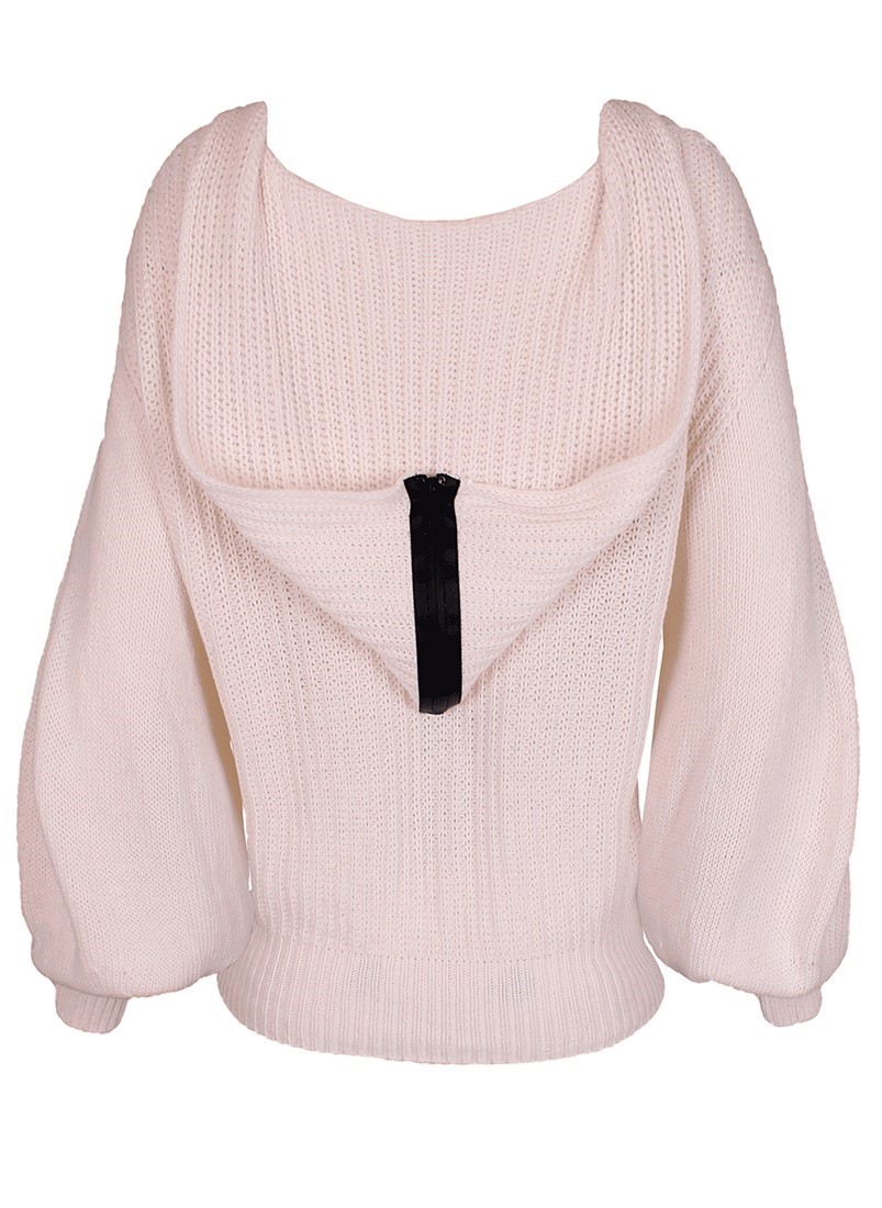 Camisola de tricot com capuz