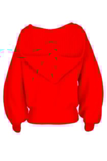 Camisola de tricot com capuz