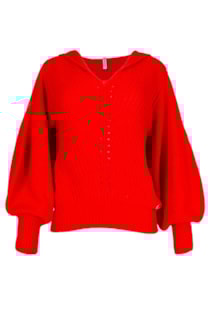 Camisola de tricot com capuz