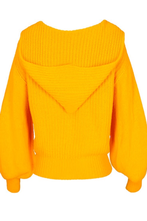 Camisola de tricot com capuz