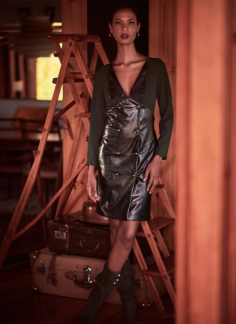 Vestido combinado