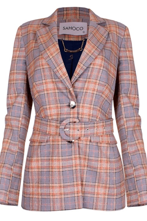 Blazer fios brilhantes e cinto