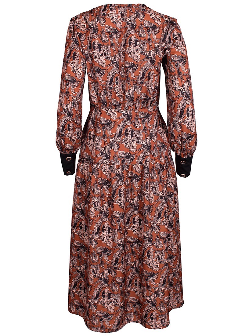 Vestido cruzado com estampado