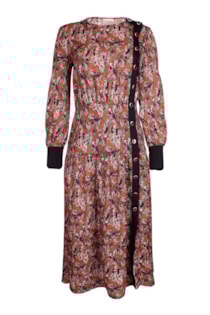 Vestido cruzado com estampado