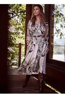 Vestido cruzado midi