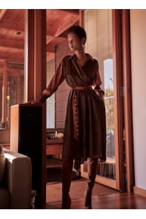 Vestido cruzado midi