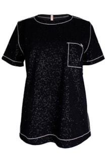 T-shirt com pesponto em contraste