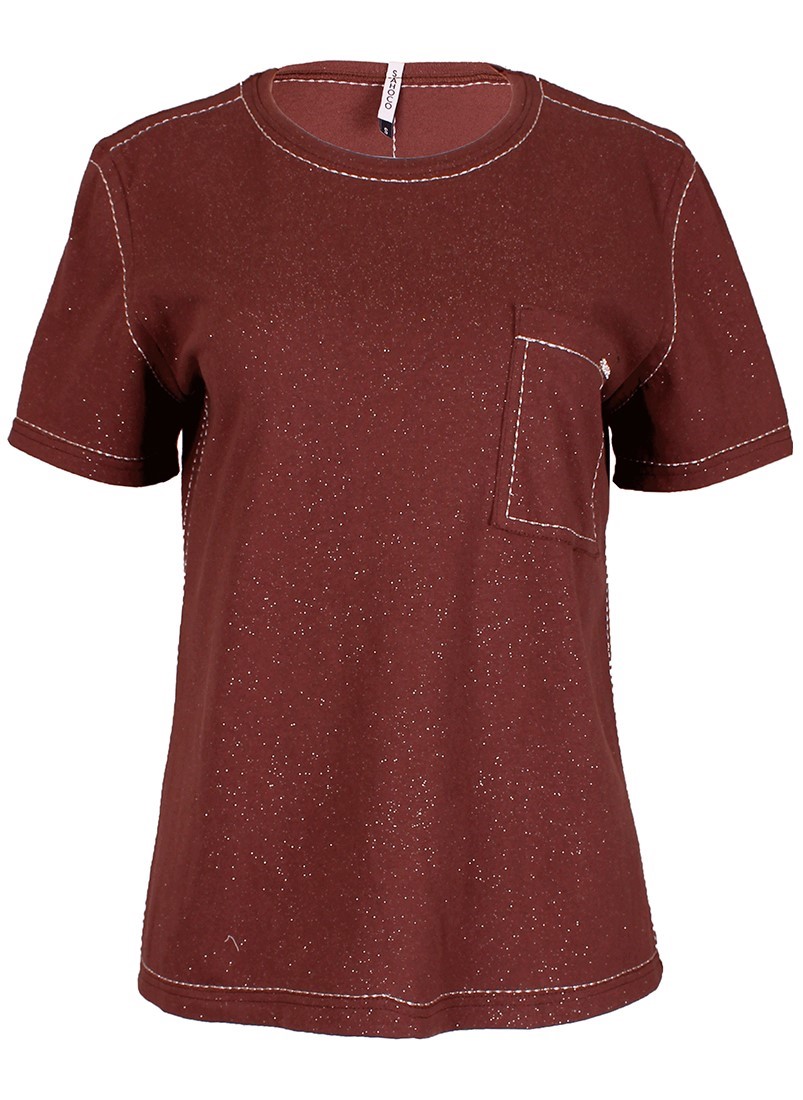 T-shirt com pesponto em contraste