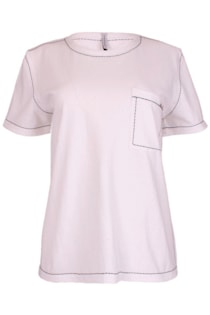 T-shirt com pesponto em contraste