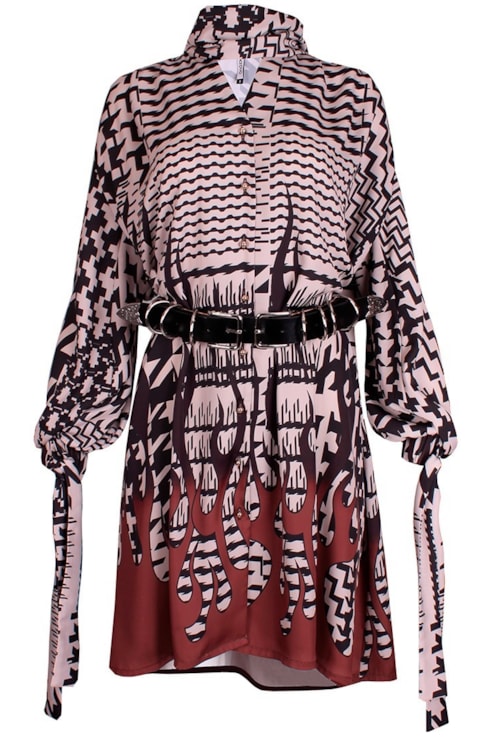 Large dress with belt