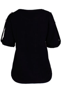 T-shirt com presilhas