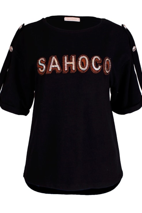 T-shirt com presilhas