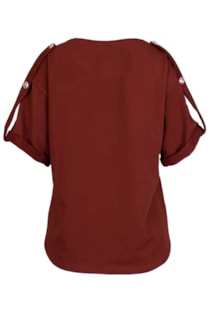T-shirt com presilhas