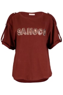 T-shirt com presilhas