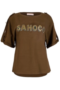 T-shirt com presilhas