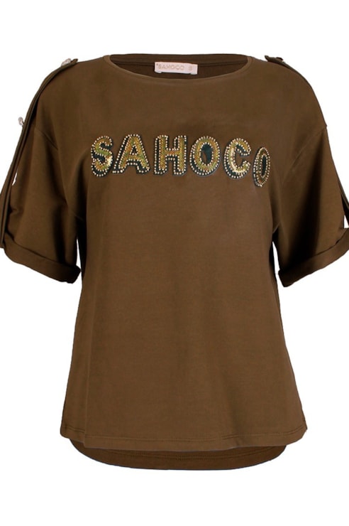 T-shirt com presilhas