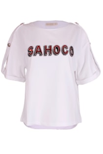 T-shirt com presilhas