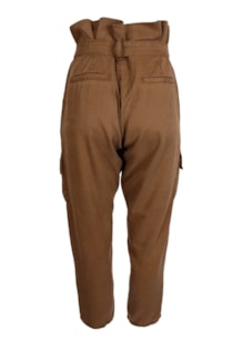 Calças cargo cintura paperbag