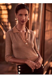 Camisola tipo polo de tricot