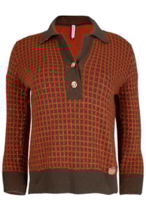 Camisola tipo polo de tricot