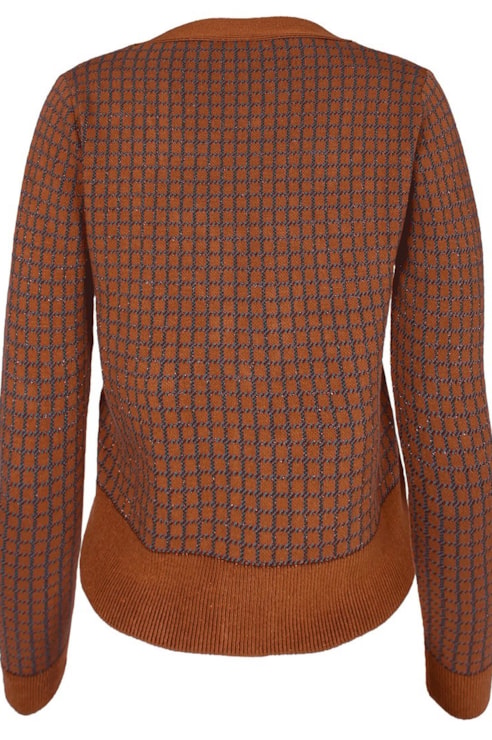 Casaco de tricot xadrez