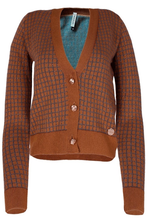Casaco de tricot xadrez
