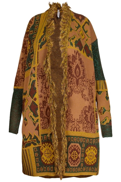 Casaco de tricot desfiado