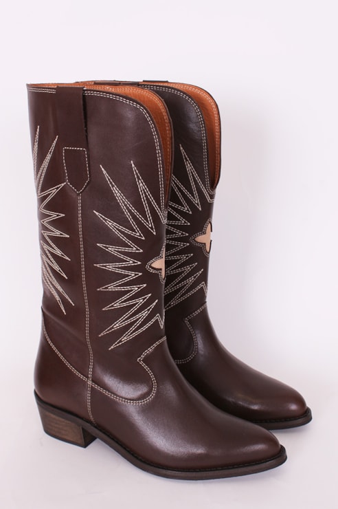 High-heeled cowboy boots