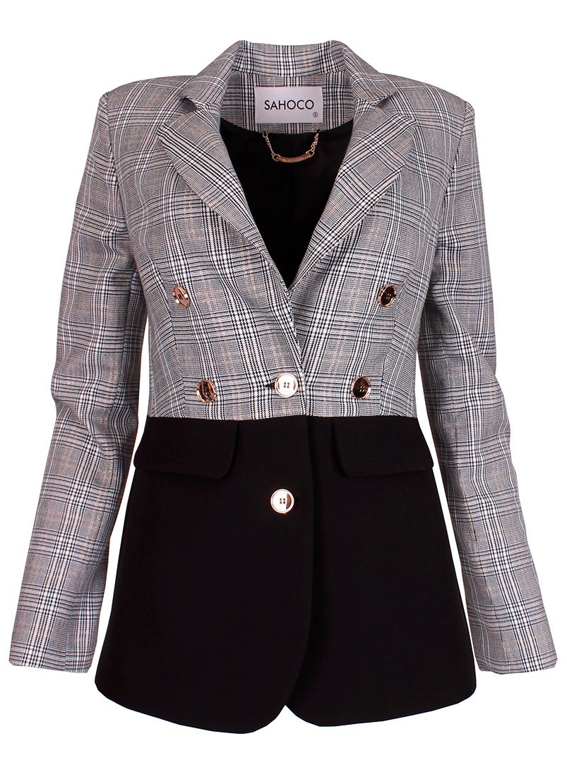 Blazer xadrez e preto