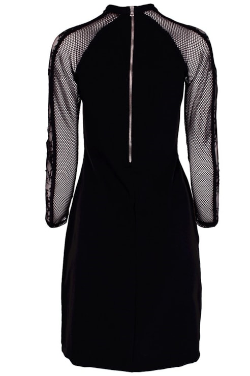 Vestido combinado com perfurado