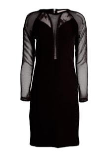 Vestido combinado com perfurado