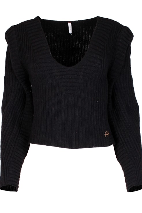 Camisola de tricot decote em bico