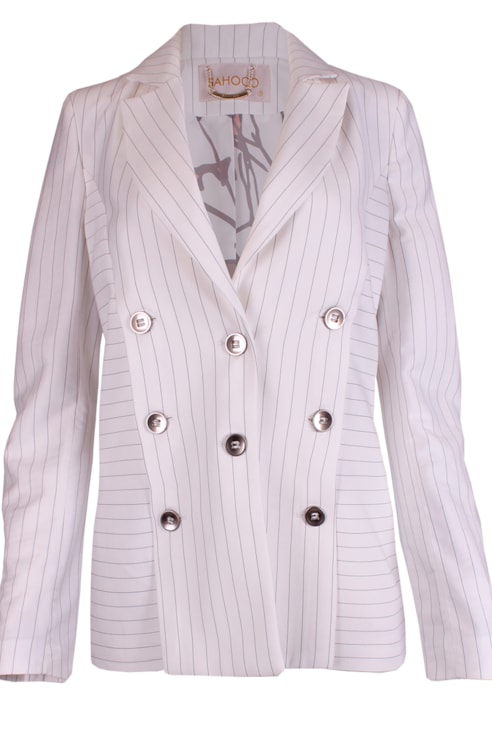 Blazer riscas com botões