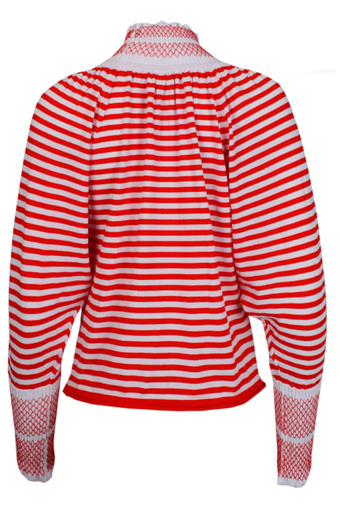 Camisola de malha com gola alta franzida