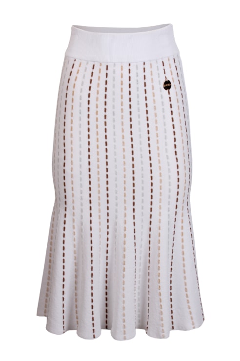 Knit midi skirt with backstitching