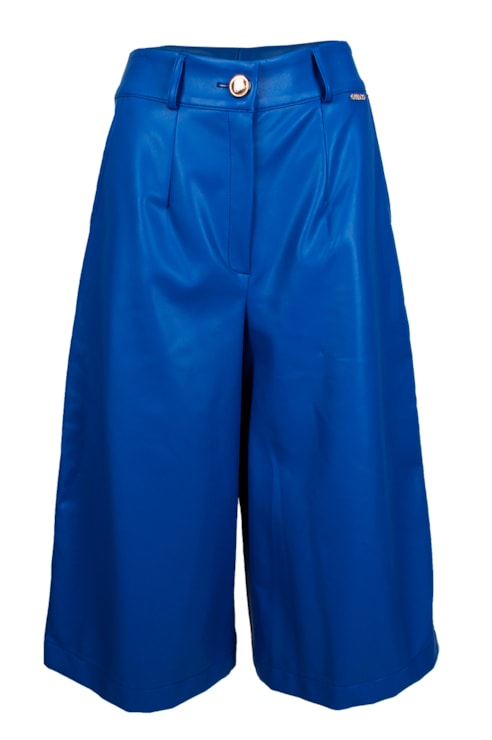 Calças culotte efeito pele
