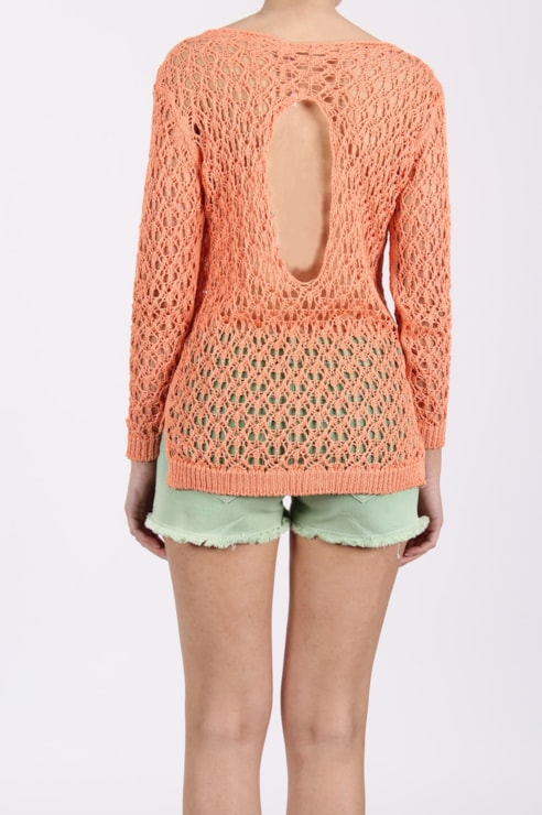 Camisola de malha com aberturas