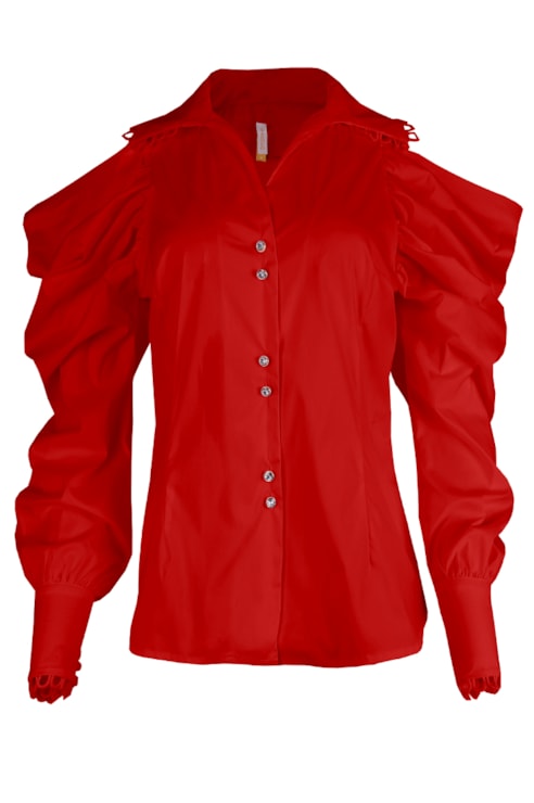 Blouse bare shoulders with shaken sleeve