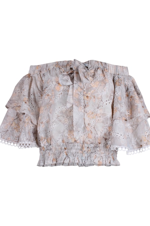 Blusa ombros descobertos com folhos