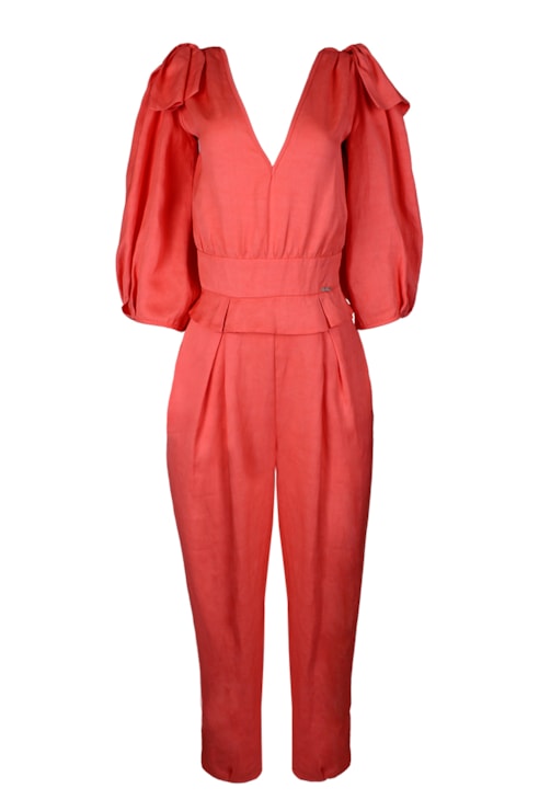 V-neck jumpsuit detail ties