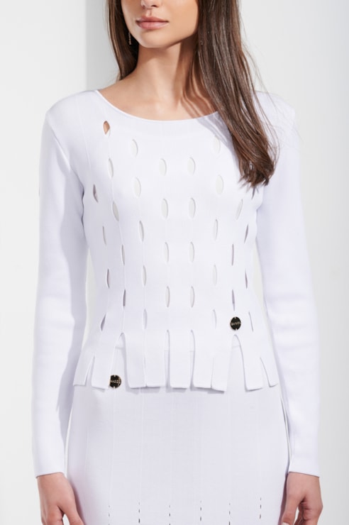 Camisola de malha justa com recortes