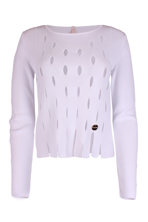 Camisola de malha justa com recortes