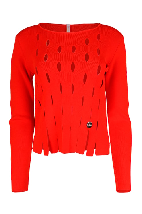 Camisola de malha justa com recortes