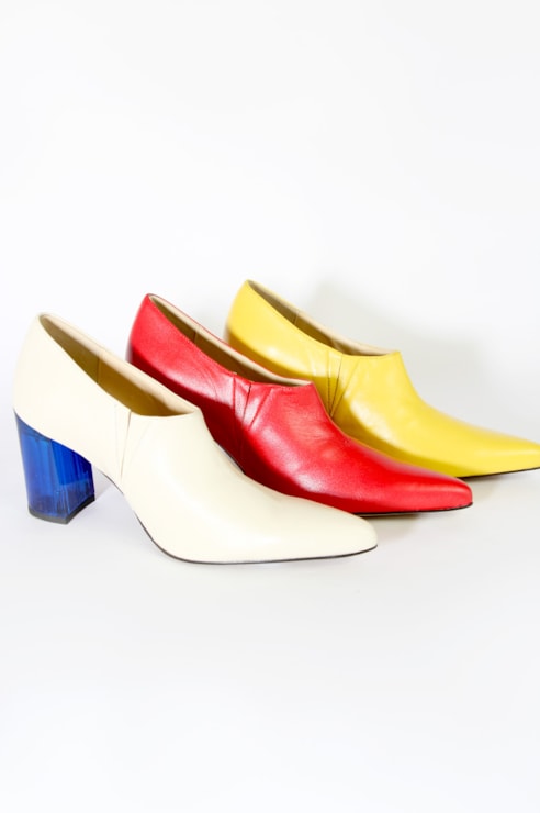 Wide heel ankle boots