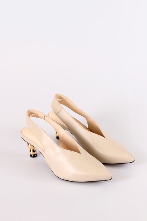 Mid heel mule shoe