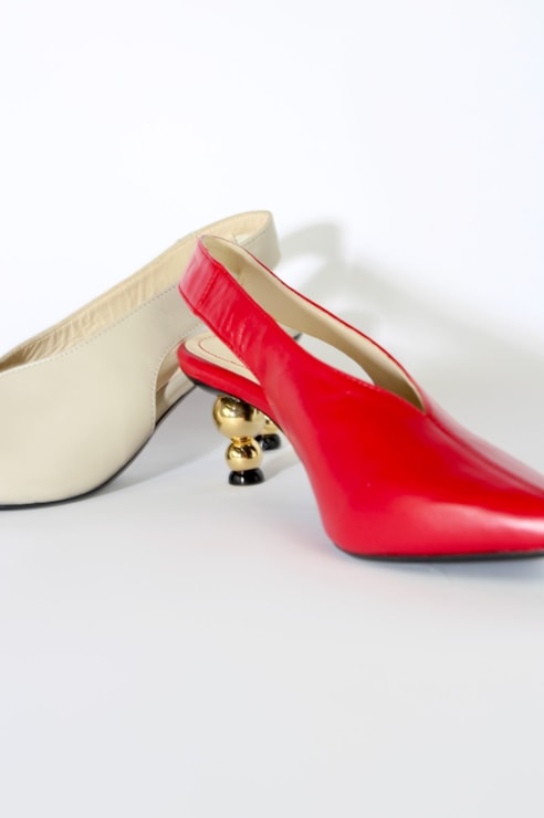 Mid heel mule shoe
