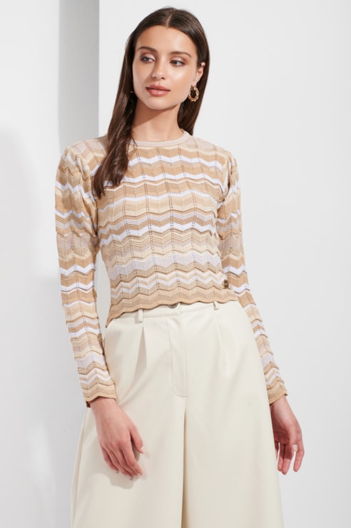 Camisola de tricot manga comprida