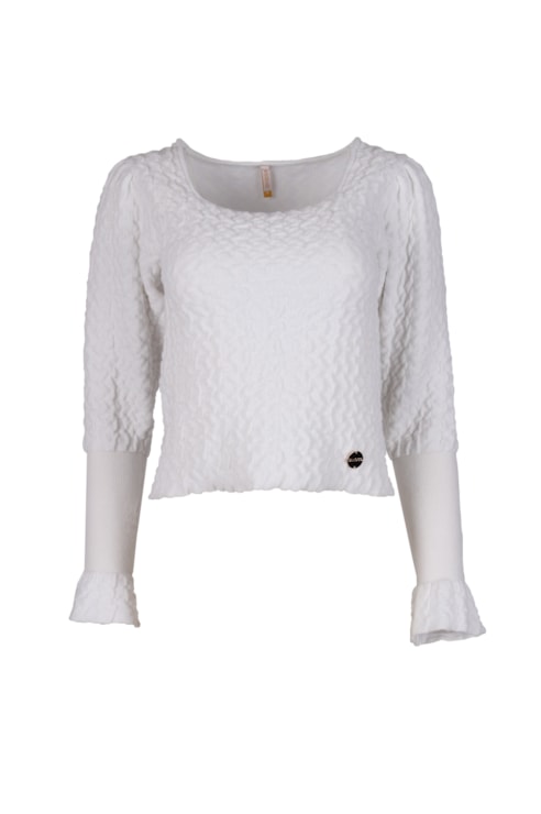 Camisola de malha e folhos