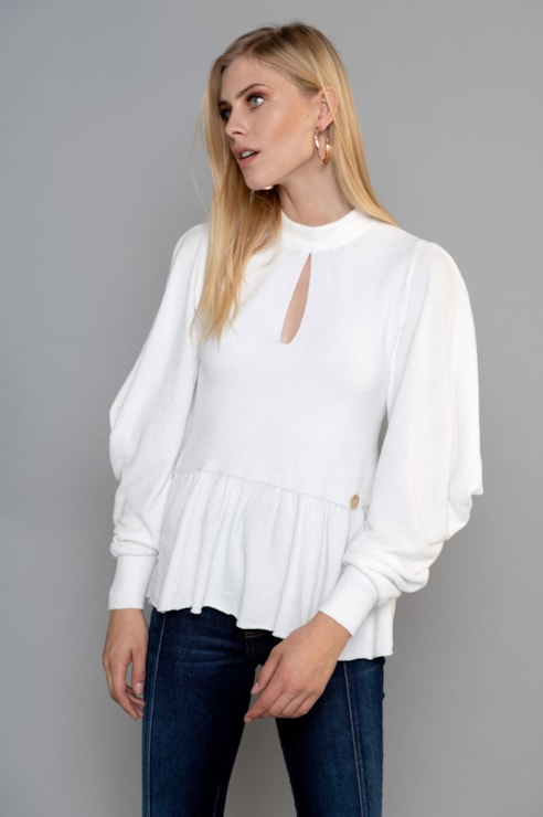 Camisola malha canelada
