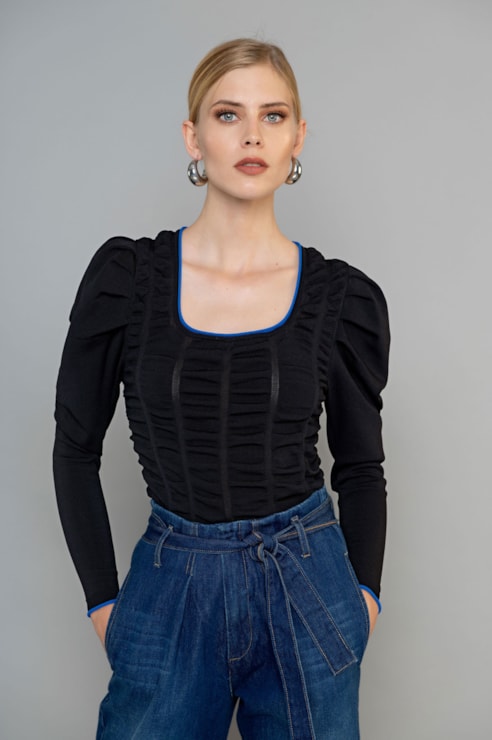 Camisola malha drapeada